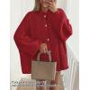imageZESICA Womens Fall 2025 Cardigan Sweaters Long Sleeve Button Down Oversized Soft Knit Winter Coats Trendy OuterwearRed