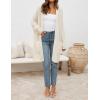 imageZESICA Womens Fall 2025 Long Batwing Sleeve Open Front Chunky Knit Cardigan SweaterBapricot