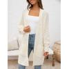 imageZESICA Womens Fall 2025 Long Batwing Sleeve Open Front Chunky Knit Cardigan SweaterBapricot