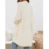 imageZESICA Womens Fall 2025 Long Batwing Sleeve Open Front Chunky Knit Cardigan SweaterBapricot