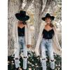 imageZESICA Womens Fall 2025 Long Batwing Sleeve Open Front Chunky Knit Cardigan SweaterBapricot