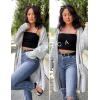 imageZESICA Womens Fall 2025 Long Batwing Sleeve Open Front Chunky Knit Cardigan SweaterBlightgrey