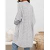 imageZESICA Womens Fall 2025 Long Batwing Sleeve Open Front Chunky Knit Cardigan SweaterBlightgrey