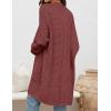 imageZESICA Womens Fall 2025 Long Batwing Sleeve Open Front Chunky Knit Cardigan SweaterBrickred