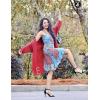 imageZESICA Womens Fall 2025 Long Batwing Sleeve Open Front Chunky Knit Cardigan SweaterBrickred
