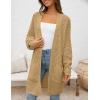 imageZESICA Womens Fall 2025 Long Batwing Sleeve Open Front Chunky Knit Cardigan SweaterCamel