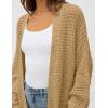 imageZESICA Womens Fall 2025 Long Batwing Sleeve Open Front Chunky Knit Cardigan SweaterCamel