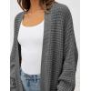 imageZESICA Womens Fall 2025 Long Batwing Sleeve Open Front Chunky Knit Cardigan SweaterDarkgrey