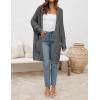 imageZESICA Womens Fall 2025 Long Batwing Sleeve Open Front Chunky Knit Cardigan SweaterDarkgrey