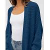 imageZESICA Womens Fall 2025 Long Batwing Sleeve Open Front Chunky Knit Cardigan SweaterDustyblue