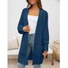 imageZESICA Womens Fall 2025 Long Batwing Sleeve Open Front Chunky Knit Cardigan SweaterDustyblue