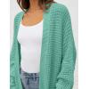 imageZESICA Womens Fall 2025 Long Batwing Sleeve Open Front Chunky Knit Cardigan SweaterGreen