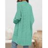 imageZESICA Womens Fall 2025 Long Batwing Sleeve Open Front Chunky Knit Cardigan SweaterGreen