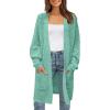imageZESICA Womens Fall 2025 Long Batwing Sleeve Open Front Chunky Knit Cardigan SweaterGreen