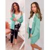 imageZESICA Womens Fall 2025 Long Batwing Sleeve Open Front Chunky Knit Cardigan SweaterGreen