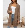 imageZESICA Womens Fall 2025 Long Batwing Sleeve Open Front Chunky Knit Cardigan SweaterKhaki