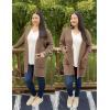 imageZESICA Womens Fall 2025 Long Batwing Sleeve Open Front Chunky Knit Cardigan SweaterKhaki