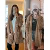 imageZESICA Womens Fall 2025 Long Batwing Sleeve Open Front Chunky Knit Cardigan SweaterKhaki