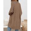 imageZESICA Womens Fall 2025 Long Batwing Sleeve Open Front Chunky Knit Cardigan SweaterKhaki