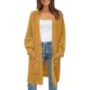 imageZESICA Womens Fall 2025 Long Batwing Sleeve Open Front Chunky Knit Cardigan SweaterMustard