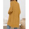 imageZESICA Womens Fall 2025 Long Batwing Sleeve Open Front Chunky Knit Cardigan SweaterMustard