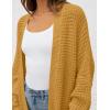 imageZESICA Womens Fall 2025 Long Batwing Sleeve Open Front Chunky Knit Cardigan SweaterMustard
