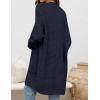 imageZESICA Womens Fall 2025 Long Batwing Sleeve Open Front Chunky Knit Cardigan SweaterNavy