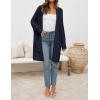imageZESICA Womens Fall 2025 Long Batwing Sleeve Open Front Chunky Knit Cardigan SweaterNavy