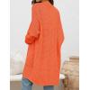 imageZESICA Womens Fall 2025 Long Batwing Sleeve Open Front Chunky Knit Cardigan SweaterOrange