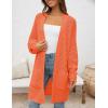 imageZESICA Womens Fall 2025 Long Batwing Sleeve Open Front Chunky Knit Cardigan SweaterOrange