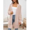 imageZESICA Womens Fall 2025 Long Batwing Sleeve Open Front Chunky Knit Cardigan SweaterPink