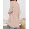 imageZESICA Womens Fall 2025 Long Batwing Sleeve Open Front Chunky Knit Cardigan SweaterPink