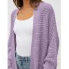 imageZESICA Womens Fall 2025 Long Batwing Sleeve Open Front Chunky Knit Cardigan SweaterPurple