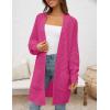 imageZESICA Womens Fall 2025 Long Batwing Sleeve Open Front Chunky Knit Cardigan SweaterRose