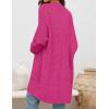 imageZESICA Womens Fall 2025 Long Batwing Sleeve Open Front Chunky Knit Cardigan SweaterRose