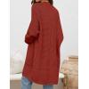 imageZESICA Womens Fall 2025 Long Batwing Sleeve Open Front Chunky Knit Cardigan SweaterRust