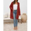 imageZESICA Womens Fall 2025 Long Batwing Sleeve Open Front Chunky Knit Cardigan SweaterRust