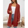 imageZESICA Womens Fall 2025 Long Batwing Sleeve Open Front Chunky Knit Cardigan SweaterRust