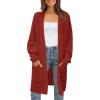 imageZESICA Womens Fall 2025 Long Batwing Sleeve Open Front Chunky Knit Cardigan SweaterRust