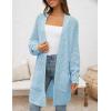 imageZESICA Womens Fall 2025 Long Batwing Sleeve Open Front Chunky Knit Cardigan SweaterSkyblue