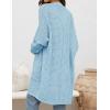 imageZESICA Womens Fall 2025 Long Batwing Sleeve Open Front Chunky Knit Cardigan SweaterSkyblue