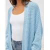 imageZESICA Womens Fall 2025 Long Batwing Sleeve Open Front Chunky Knit Cardigan SweaterSkyblue