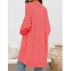 imageZESICA Womens Fall 2025 Long Batwing Sleeve Open Front Chunky Knit Cardigan SweaterWatermelon
