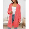 imageZESICA Womens Fall 2025 Long Batwing Sleeve Open Front Chunky Knit Cardigan SweaterWatermelon