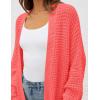 imageZESICA Womens Fall 2025 Long Batwing Sleeve Open Front Chunky Knit Cardigan SweaterWatermelon