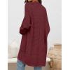 imageZESICA Womens Fall 2025 Long Batwing Sleeve Open Front Chunky Knit Cardigan SweaterWinered