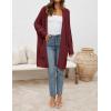 imageZESICA Womens Fall 2025 Long Batwing Sleeve Open Front Chunky Knit Cardigan SweaterWinered