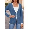 imageZESICA Womens Fall Fashion Cardigan Sweaters Long Sleeve Button Open Front Color Block Coatigan with PocketsDarkblue