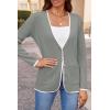 imageZESICA Womens Fall Fashion Cardigan Sweaters Long Sleeve Button Open Front Color Block Coatigan with PocketsGrey