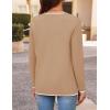 imageZESICA Womens Fall Fashion Cardigan Sweaters Long Sleeve Button Open Front Color Block Coatigan with PocketsKhaki